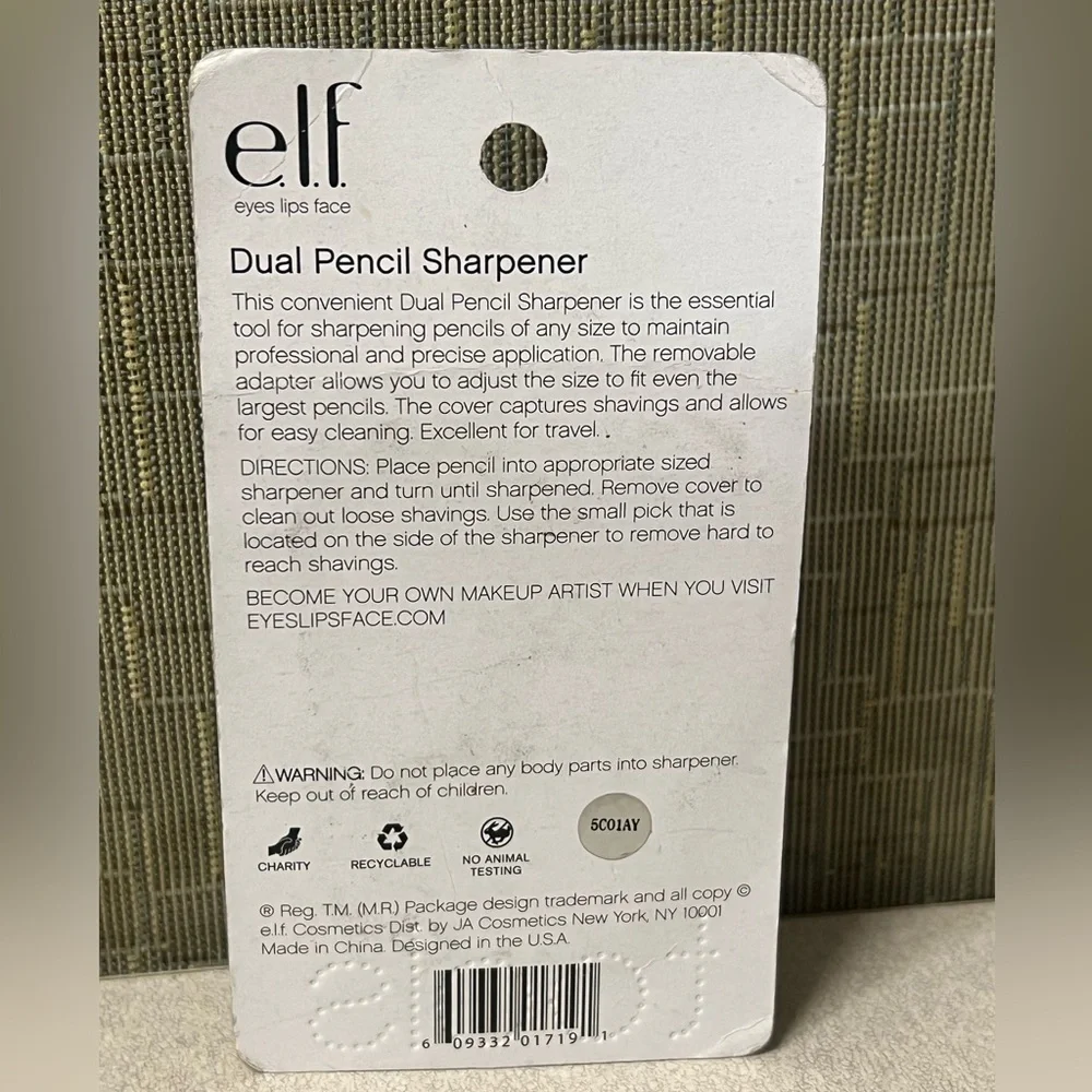 e.l.f. Dual Pencil Sharpener Slim & Jumbo Makeup Sharpener w/ Bonus Sharpener